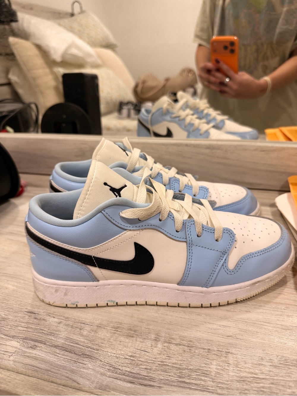 Jordan Kids Low-Top Sneakers - White/Light Blue/Black